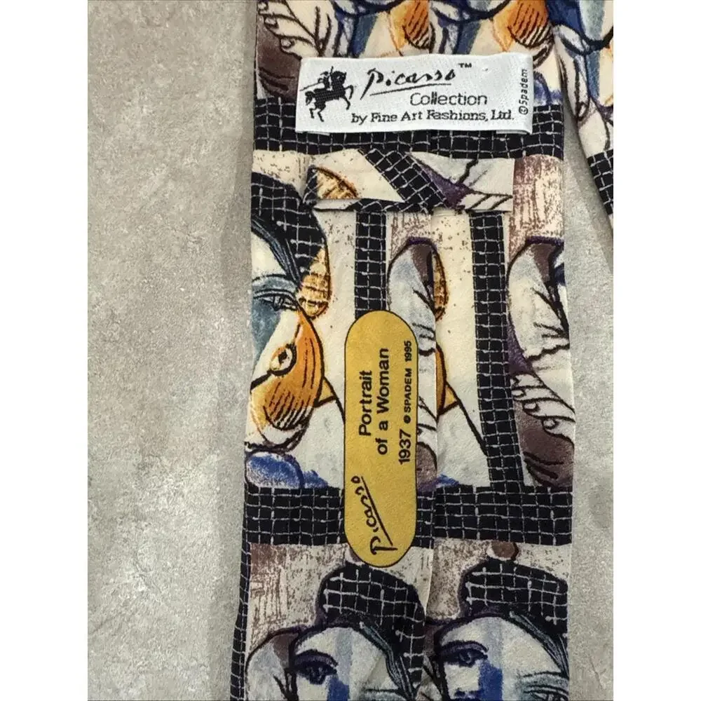VTG Picasso Collection Fine Art Fashions Silk Tie Portrait Of Woman 1937 Italy - Picture 3 of 5